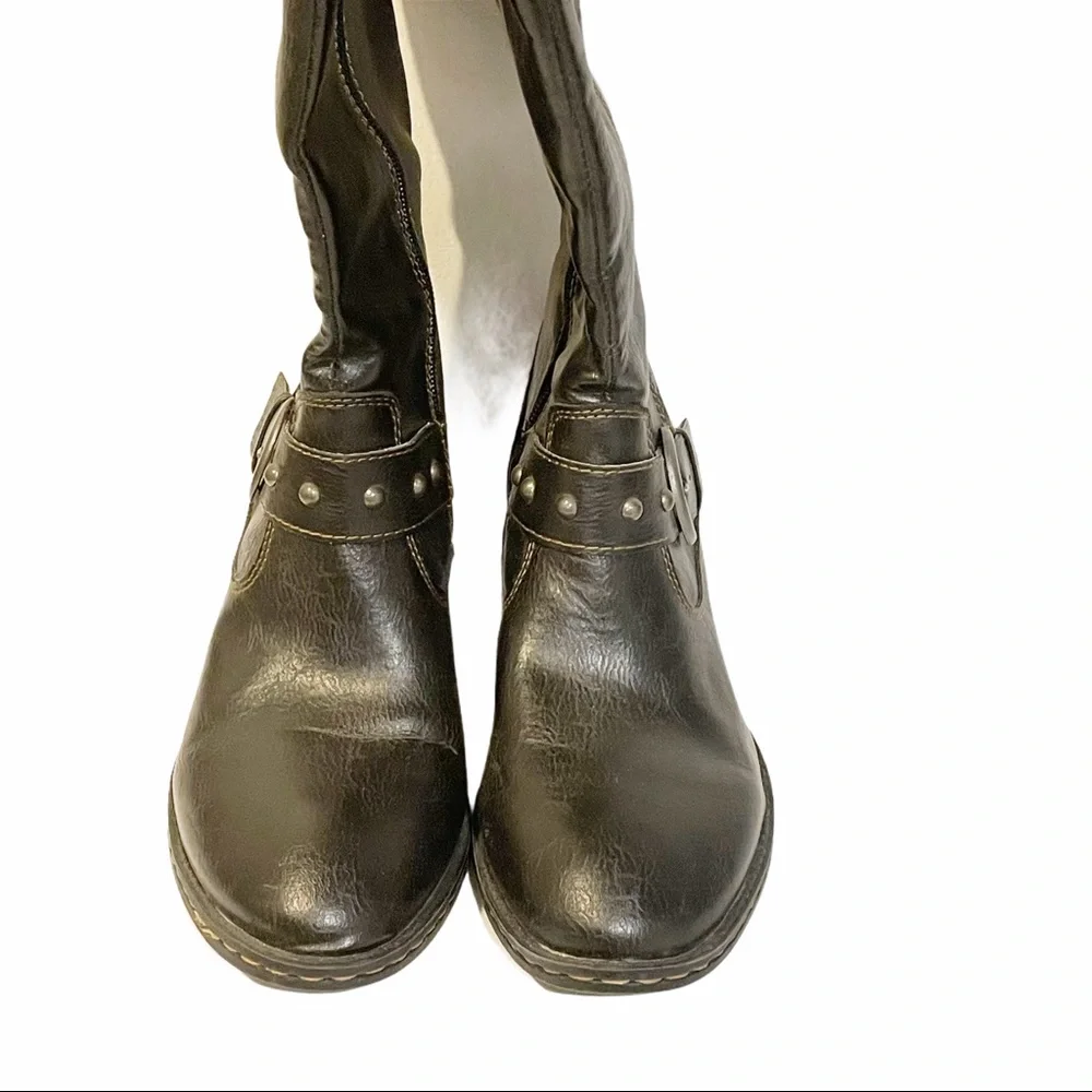 B.O.C‎ Size 6 Brown Pebbled Faux Leather Knee High Riding Boots